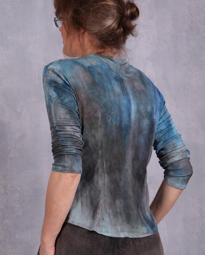 'wearing the sky' silk knit long-sleeve top