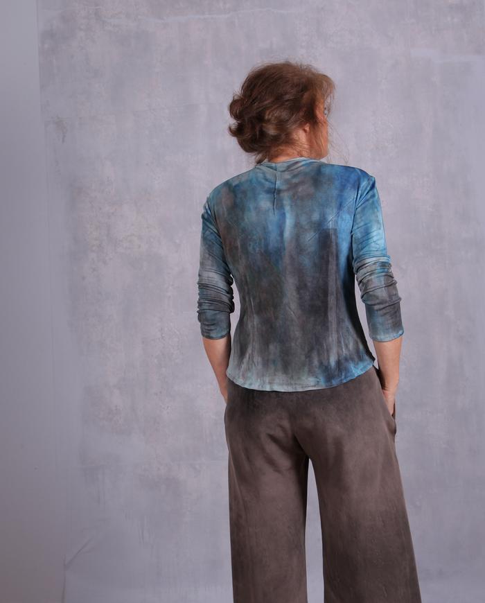 'wearing the sky' silk knit long-sleeve top