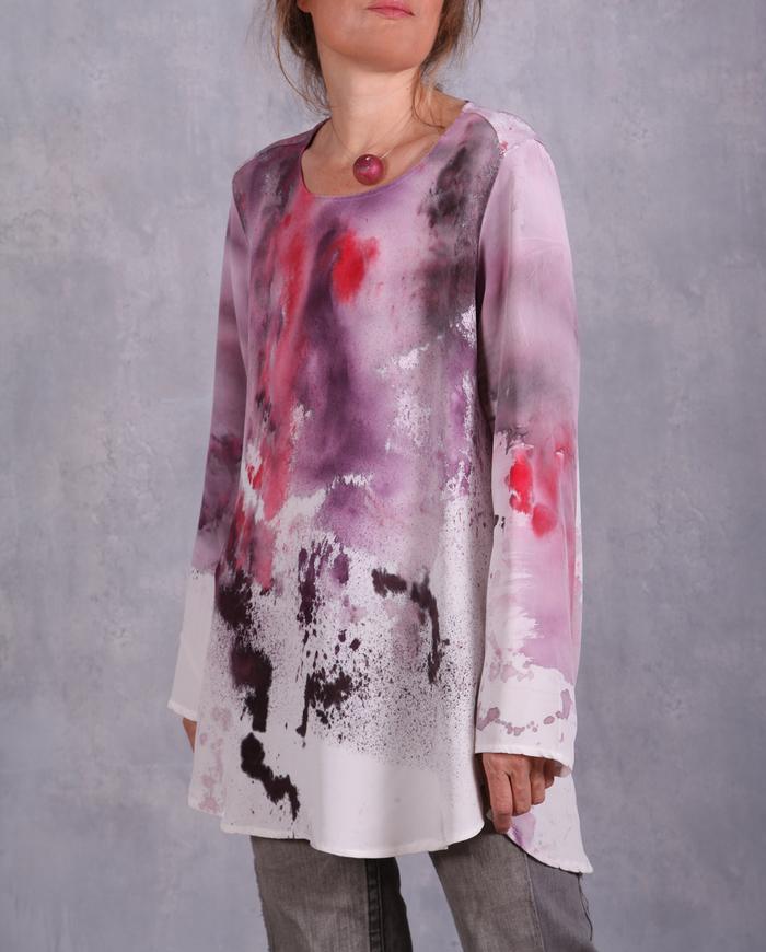 'bright and early' flowy hand-painted tunic blouse