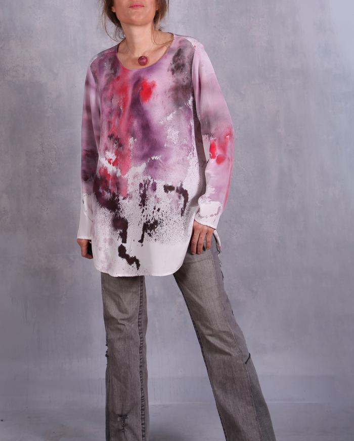 'bright and early' flowy hand-painted tunic blouse