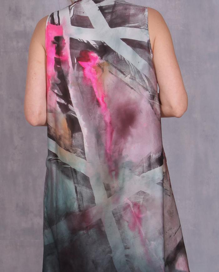 'mint and rose tea break' lightweight silk slip dress