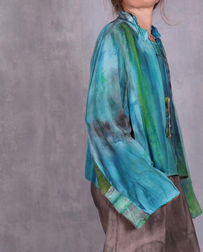 'between water and sky' oversized silk top