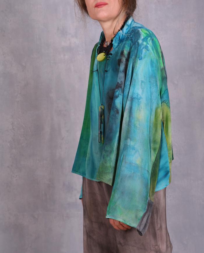 'between water and sky' oversized silk top