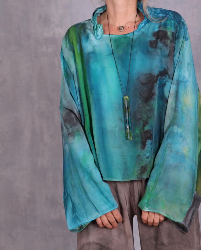 'between water and sky' oversized silk top