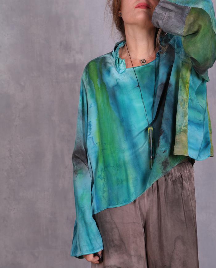 'between water and sky' oversized silk top