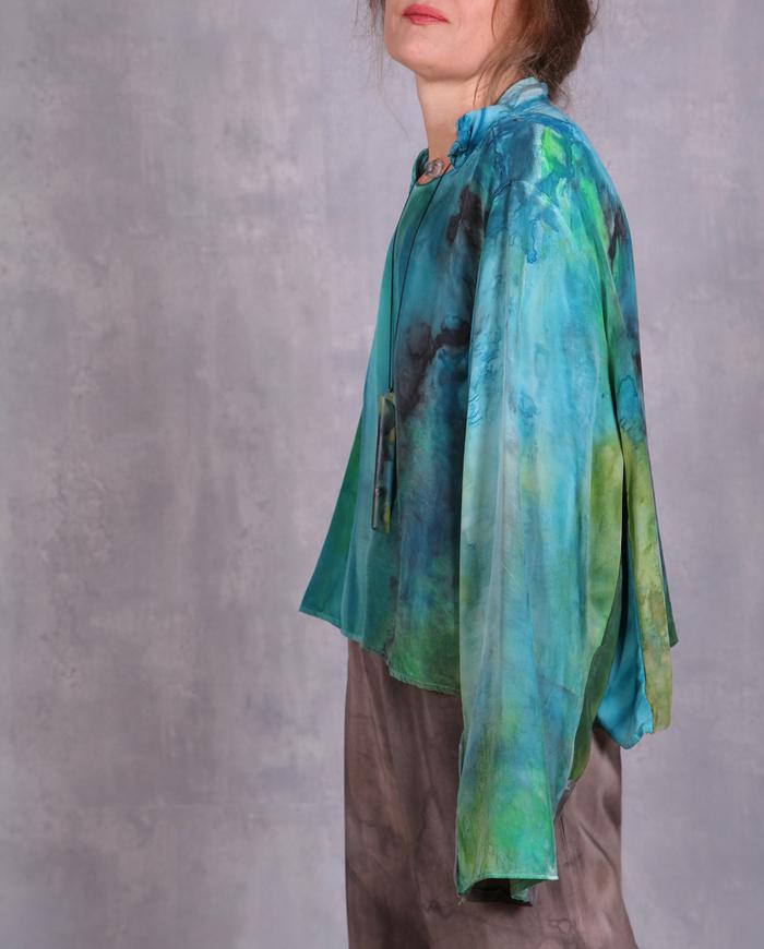 'between water and sky' oversized silk top