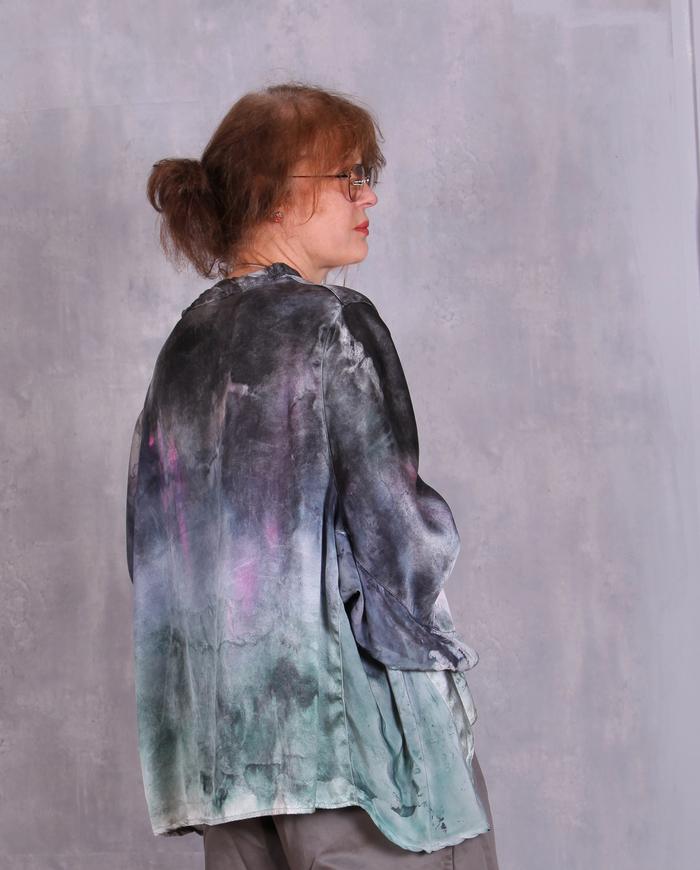 'in a pensive mood' oversized silk kimono top