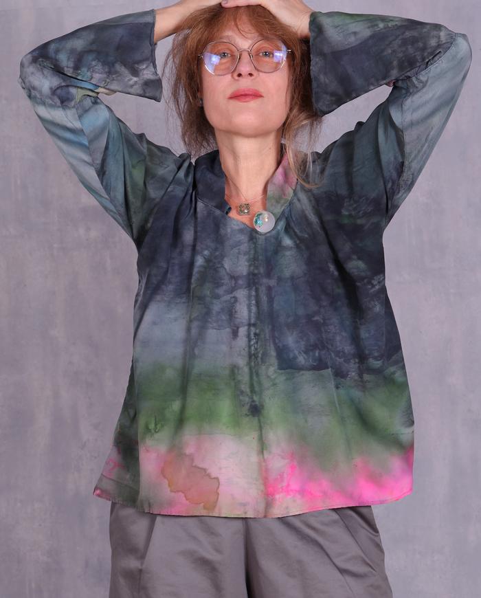 'conversing in colors' one-size lightweight silk top