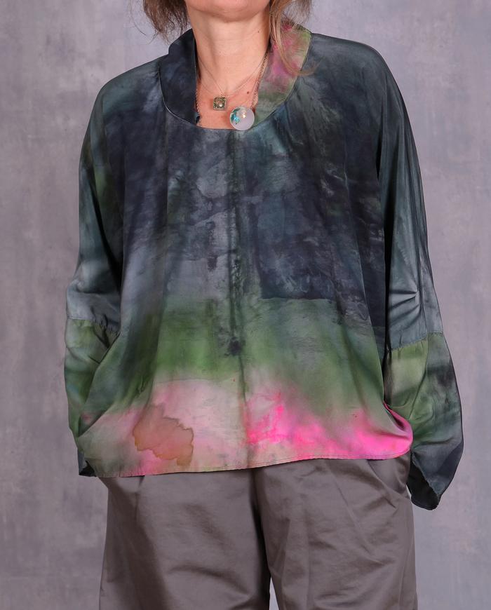 'conversing in colors' one-size lightweight silk top