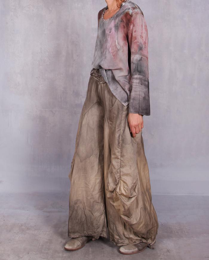 'on fluffy pink clouds' silk crepe blouse