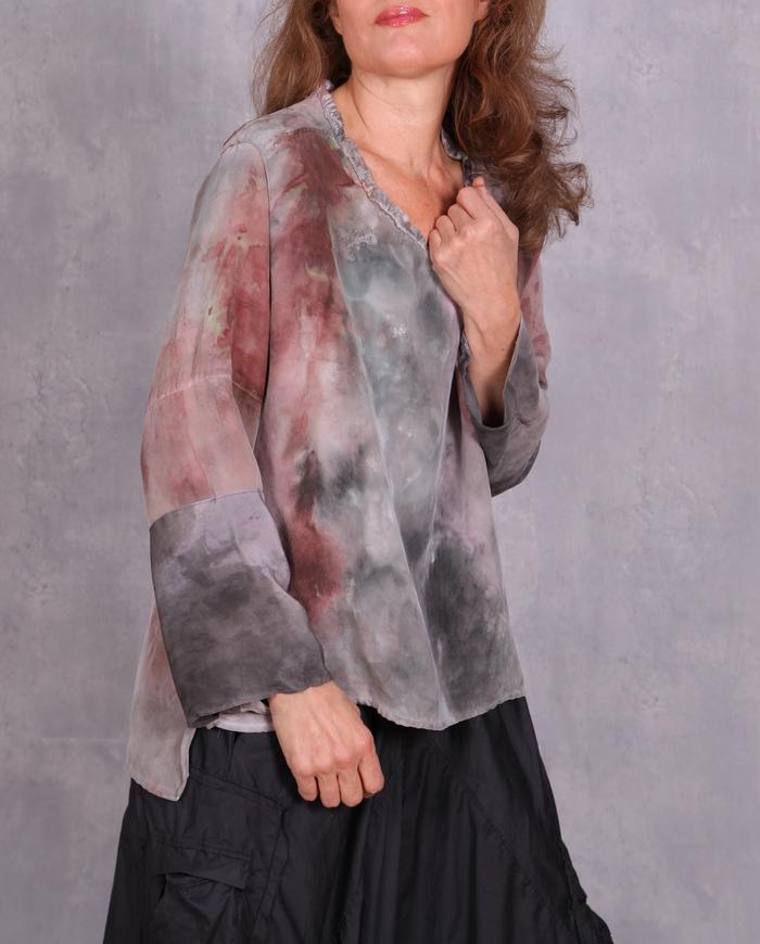 'on fluffy pink clouds' silk crepe blouse