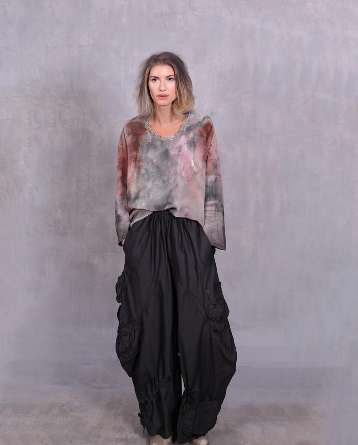'on fluffy pink clouds' silk crepe blouse