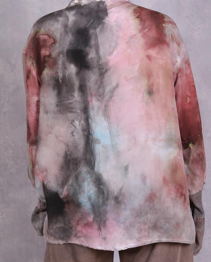 'on fluffy pink clouds' silk crepe blouse