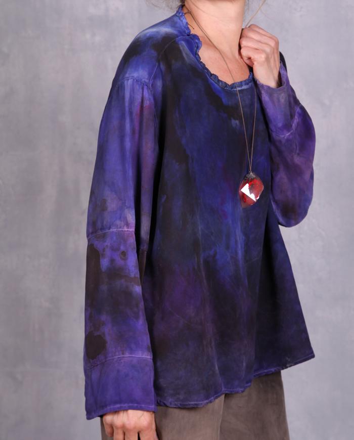 'violet storm in reverse' silk blouse