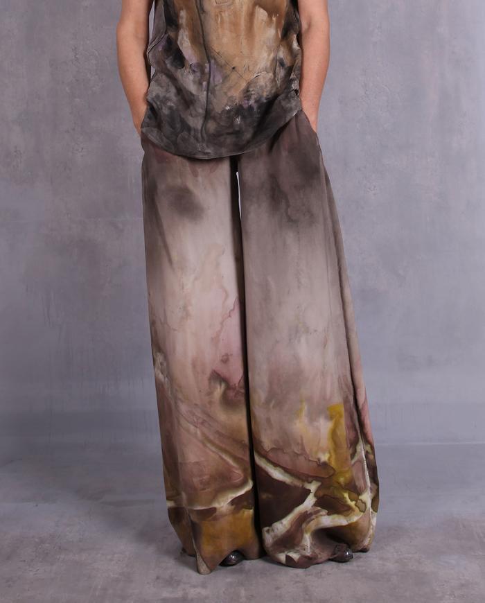 'beyond words and worlds' pure luxury wide-leg pants