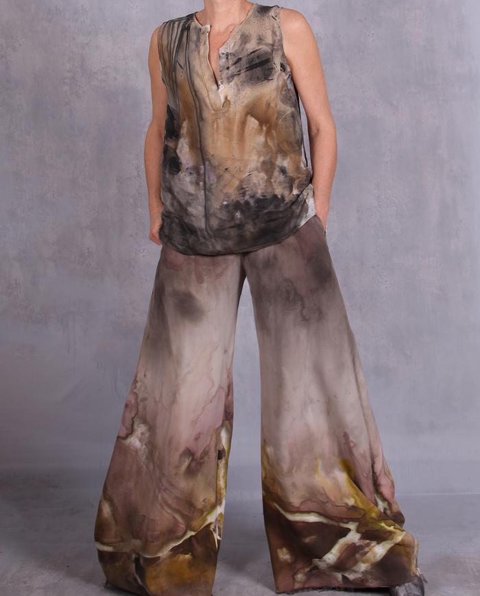 'beyond words and worlds' pure luxury wide-leg pants