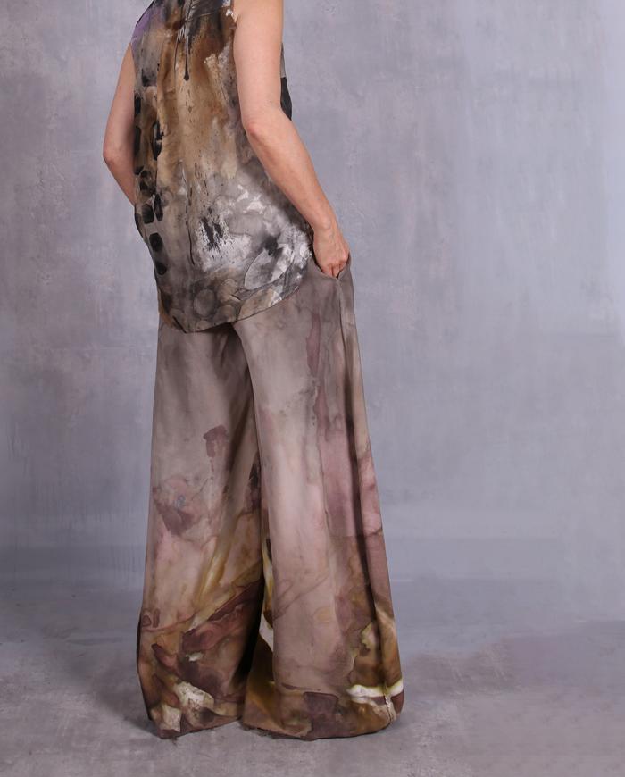 'beyond words and worlds' pure luxury wide-leg pants