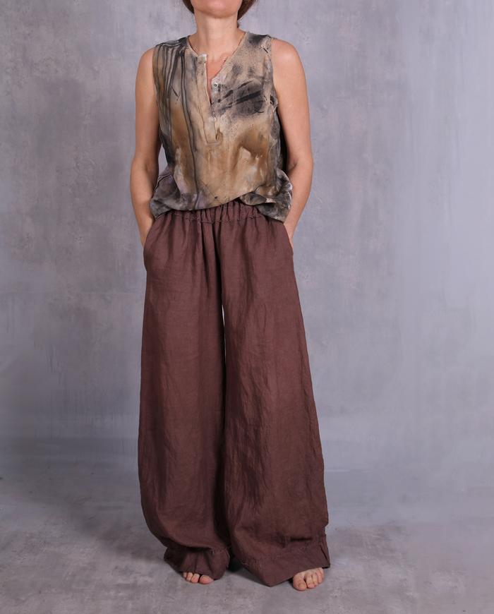 'living is easy' loose-fitting Belgian linen pants