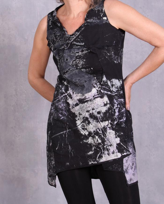 'city road map' black and white mini dress
