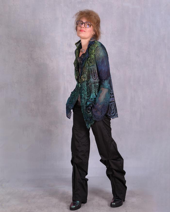 'a lace odyssey' couture mixed fabrics jacket