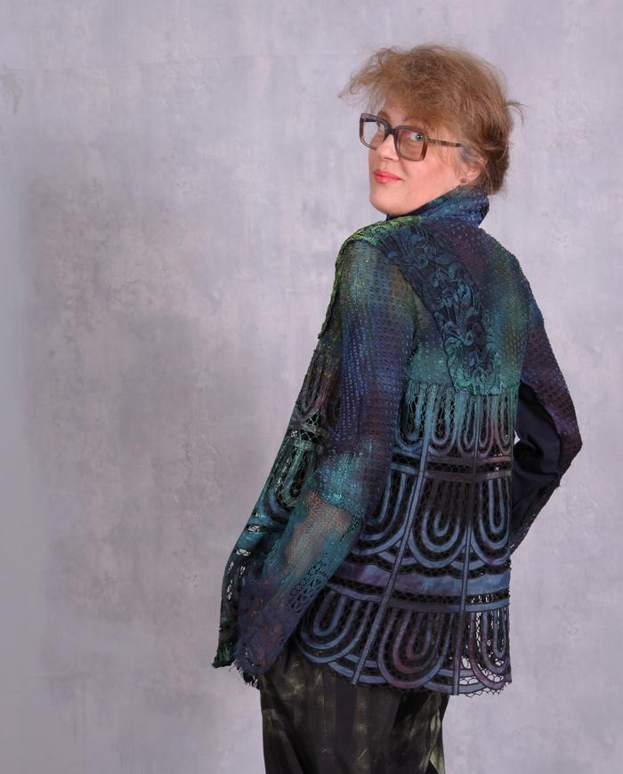 'a lace odyssey' couture mixed fabrics jacket