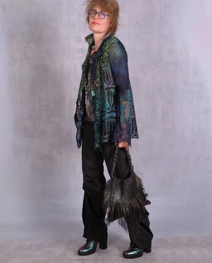 'a lace odyssey' couture mixed fabrics jacket