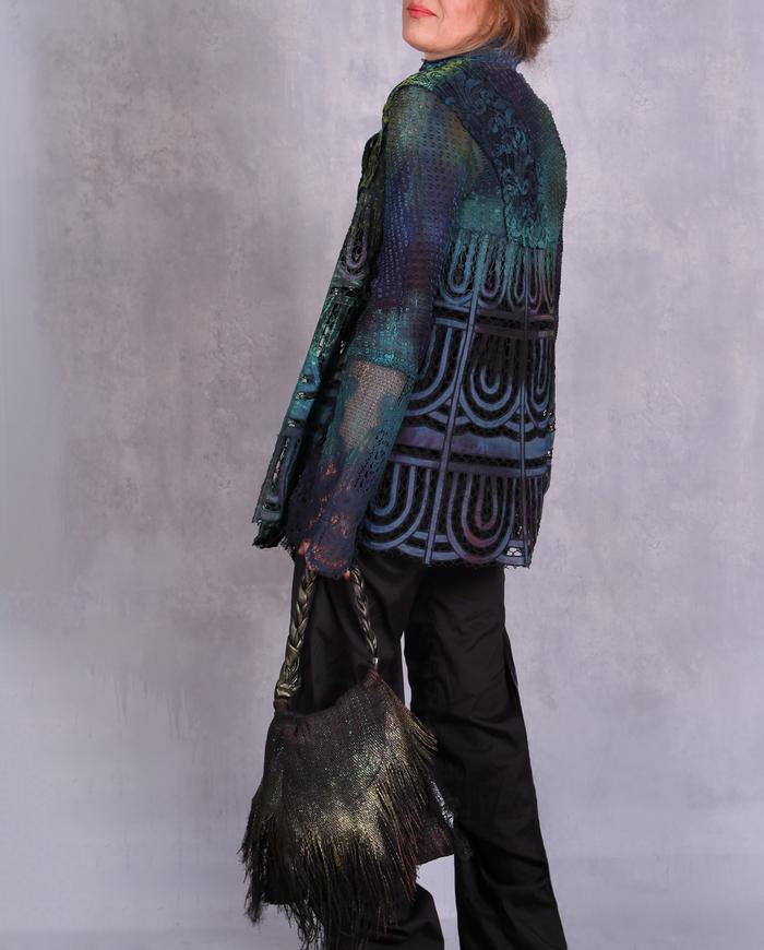 'a lace odyssey' couture mixed fabrics jacket