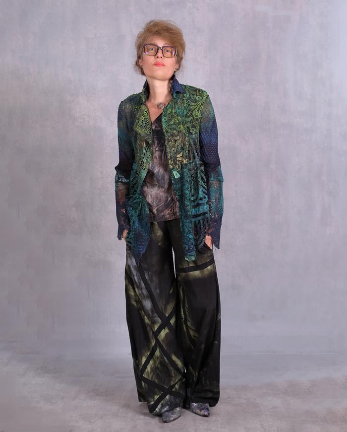 'a lace odyssey' couture mixed fabrics jacket