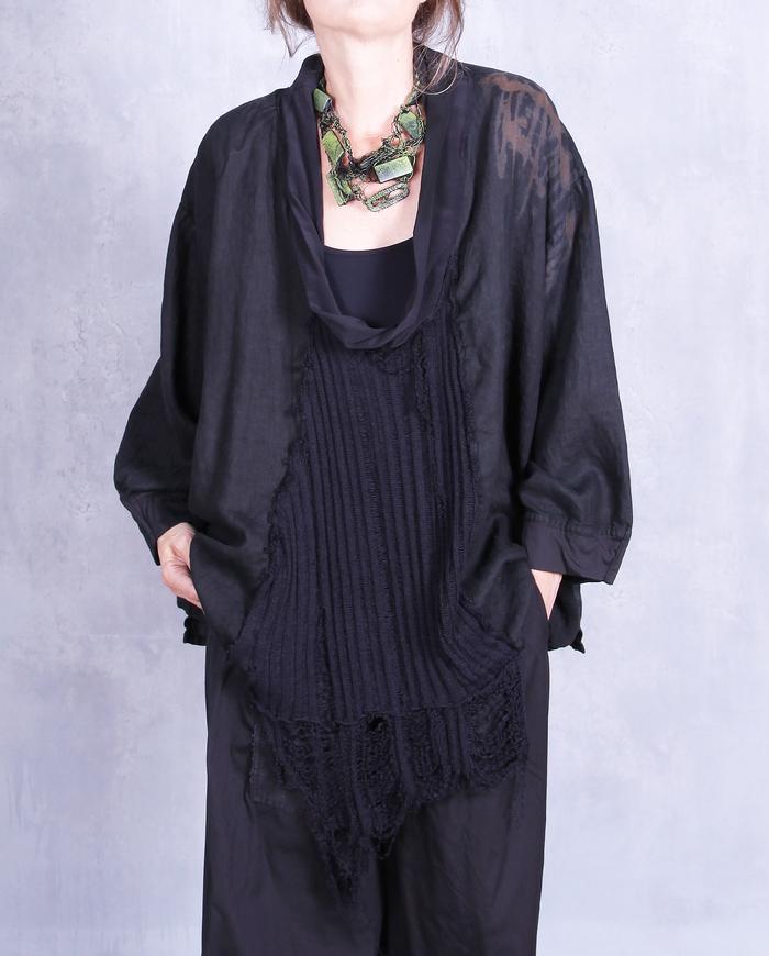 'infinite space' deep cowl oversized black tunic