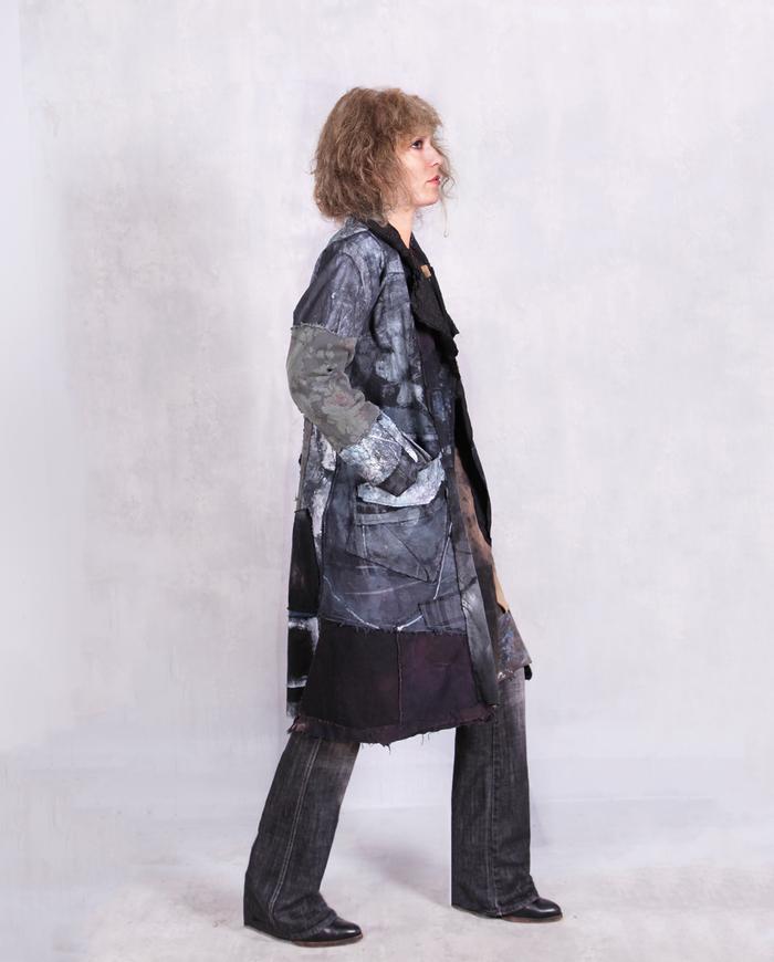 'modern pattern play' kaftan jacket