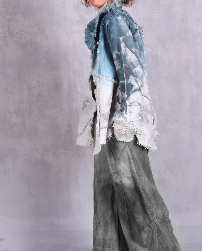 'soaring through the sky' hand-painted woven jacket