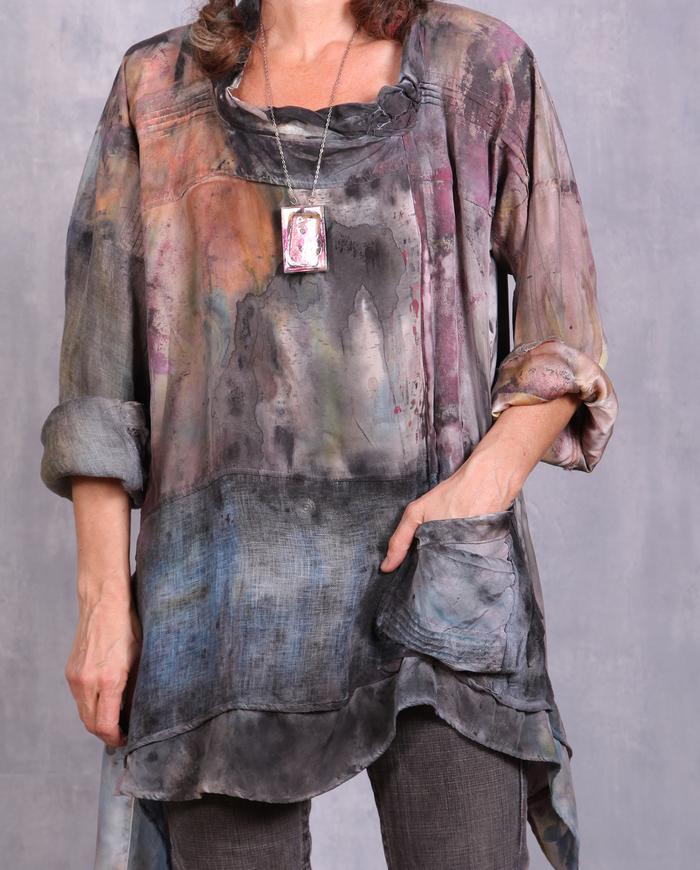 'with lots of bells on' avant-garde asymmetrical tunic