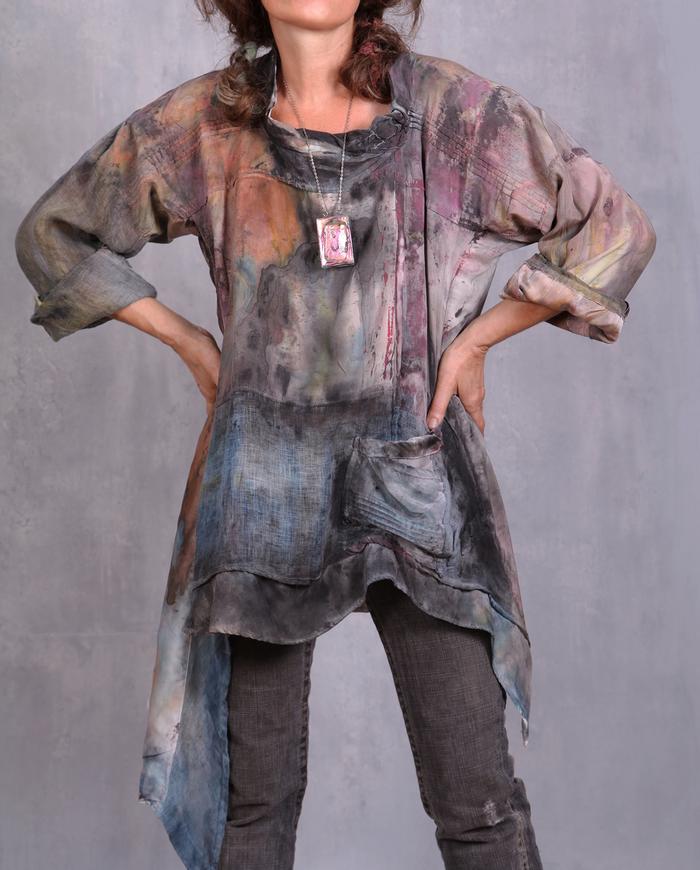 'with lots of bells on' avant-garde asymmetrical tunic