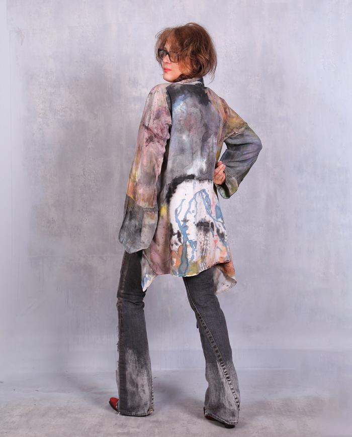 'with lots of bells on' avant-garde asymmetrical tunic