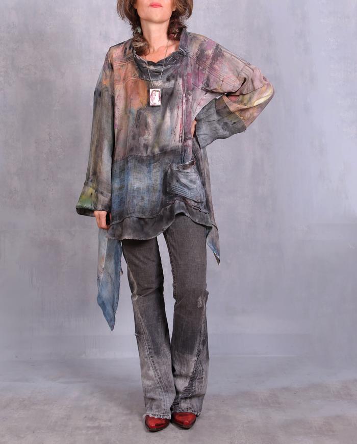 'with lots of bells on' avant-garde asymmetrical tunic