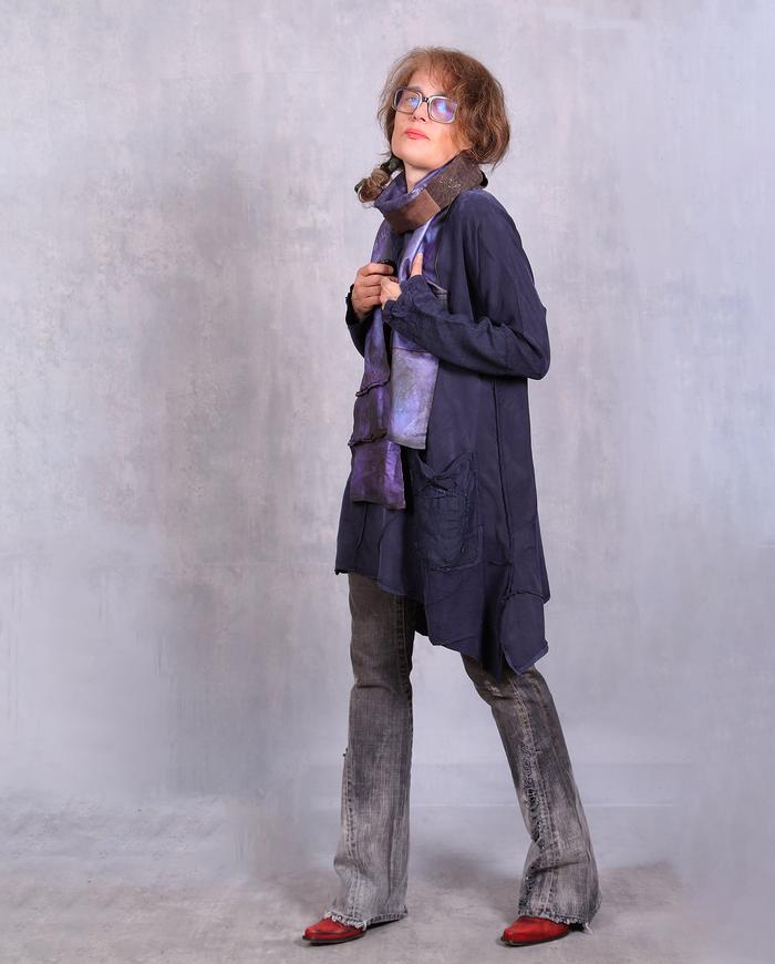 'wrapped in midnight ink' asymmetrical tunic