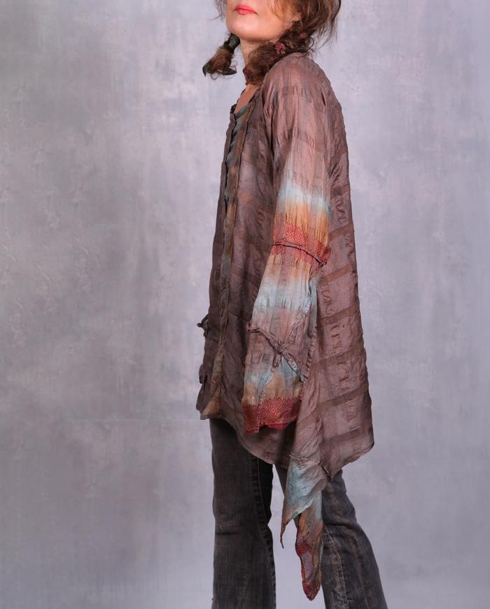 'modernly angled' textured asymmetrical tunic