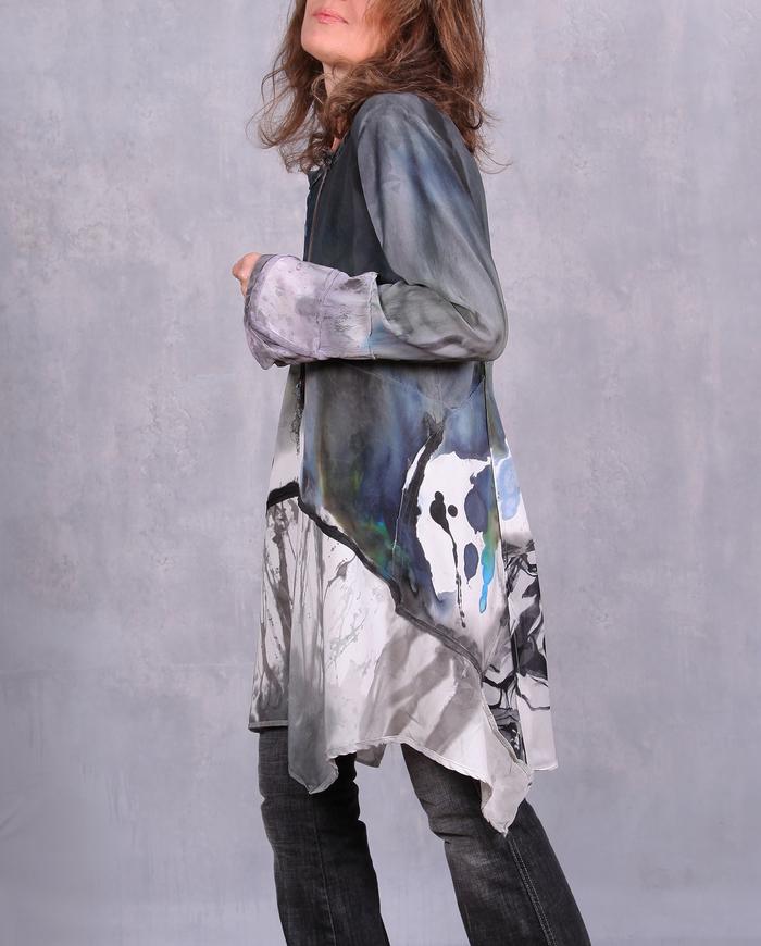 'watercolors in the melting snow' asymmetrical tunic/dress