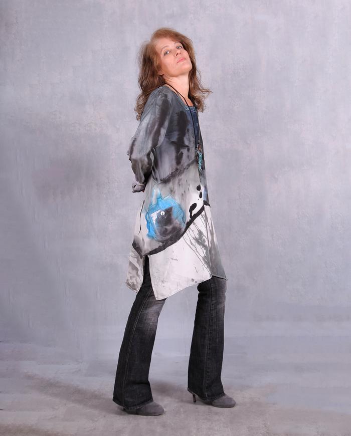'watercolors in the melting snow' asymmetrical tunic/dress