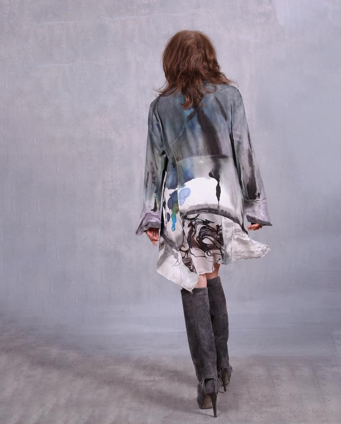 'watercolors in the melting snow' asymmetrical tunic/dress