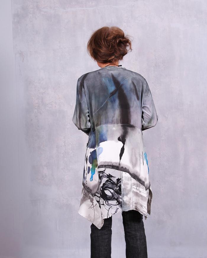 'watercolors in the melting snow' asymmetrical tunic/dress