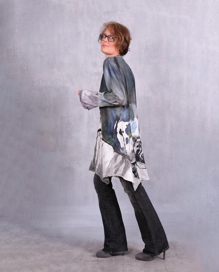 'watercolors in the melting snow' asymmetrical tunic/dress