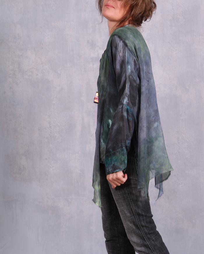 'almost with wings' painted top with sheer overlay