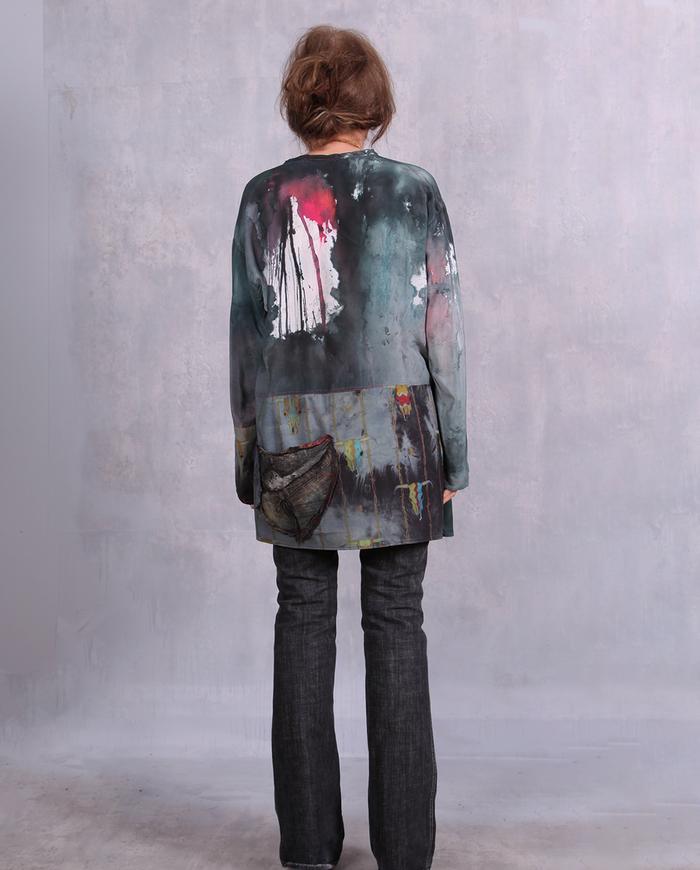 'taming the Wild West' painted/printed tunic