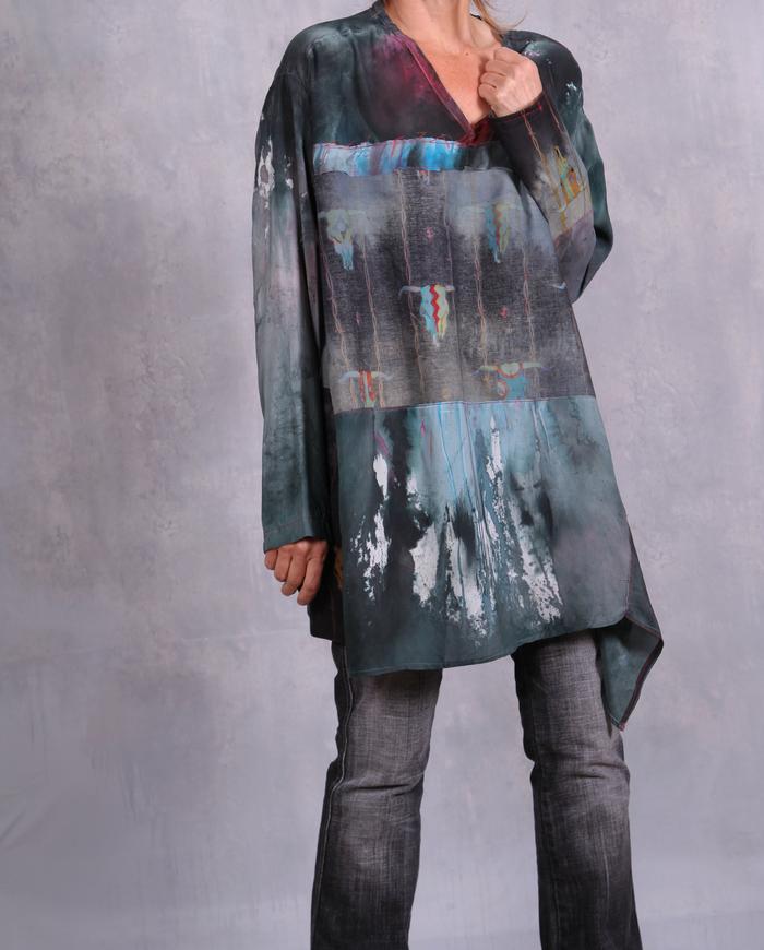 'taming the Wild West' painted/printed tunic
