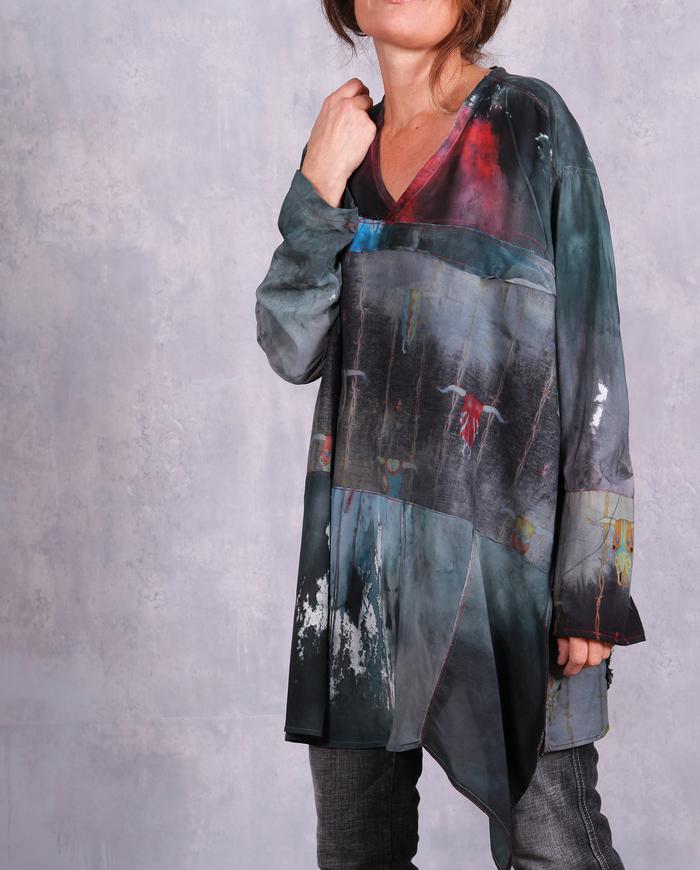 'taming the Wild West' painted/printed tunic