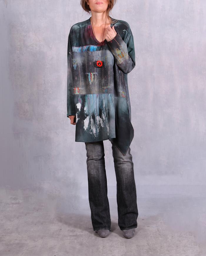 'taming the Wild West' painted/printed tunic