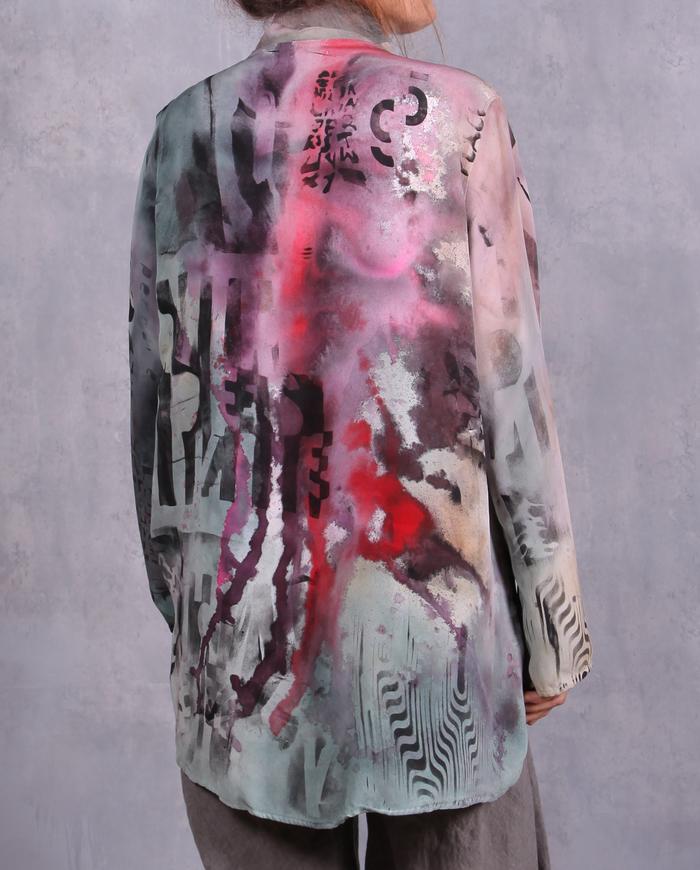 'say it or don't' graphic artisanal blouse