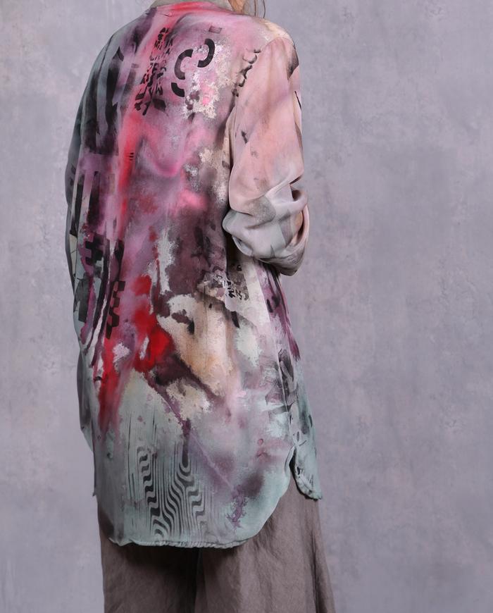 'say it or don't' graphic artisanal blouse