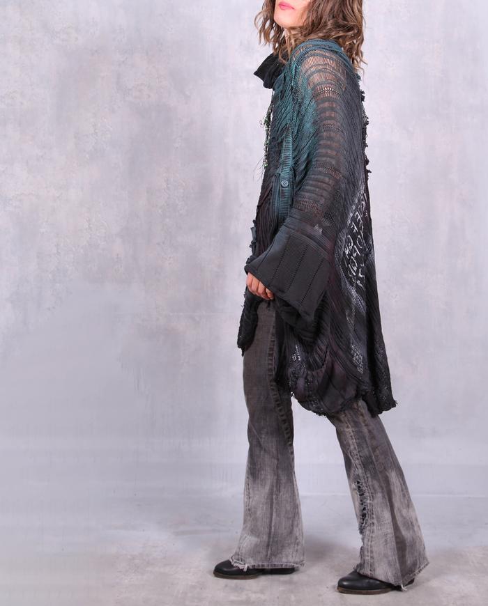 'in a knitted envelope' oversized poncho style sweater
